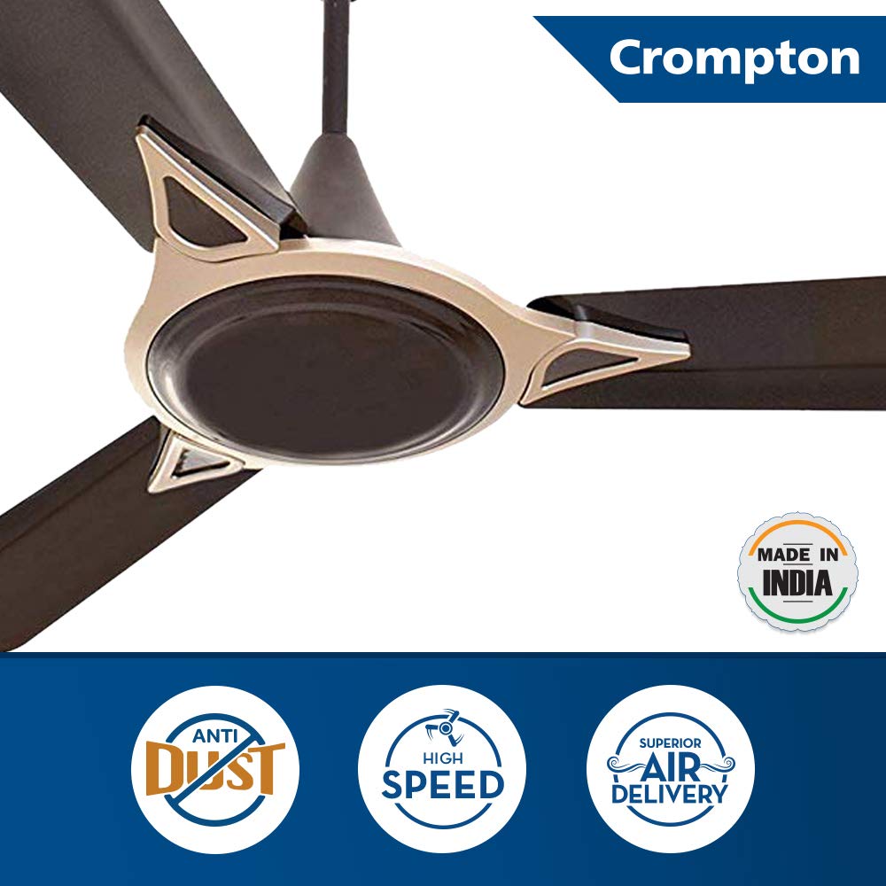 Crompton Avancer Prime 1200 mm (48 inch) Decorative Ceiling Fan with Anti Dust Technology (Bakers Brown)