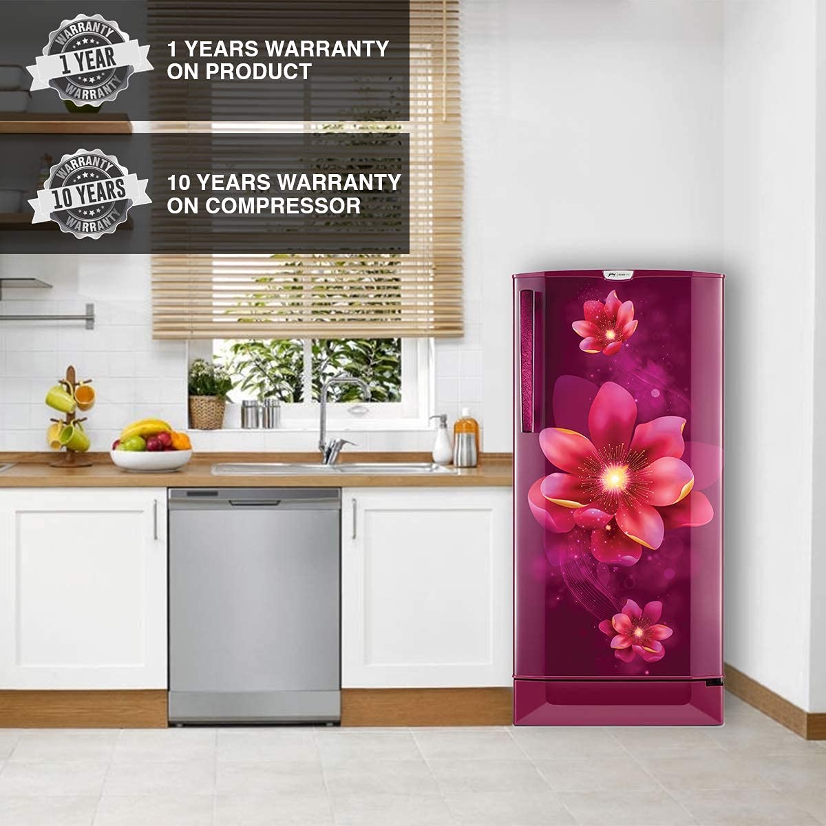 Godrej 190 L 3 Star Direct-Cool Single Door Refrigerator (RD EDGEPRO 205C 33 TAF RZ WN, Ritz Wine)