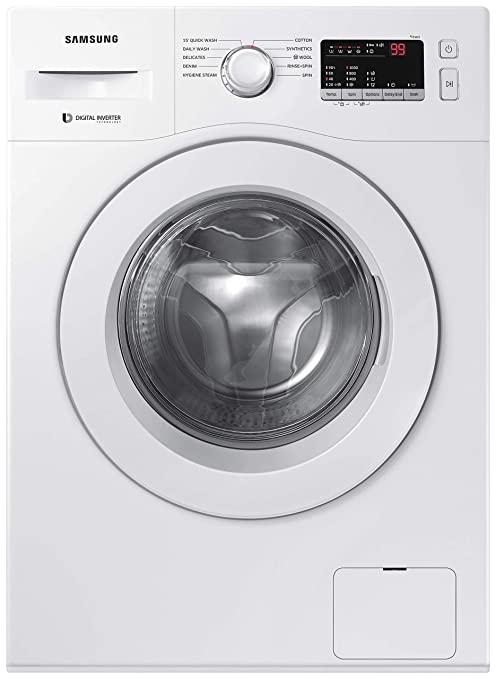 Samsung 6.0 Kg Inverter 5 star Fully-Automatic Front Loading Washing Machine (WW61R20GLMW/TL, White, Hygiene steam)