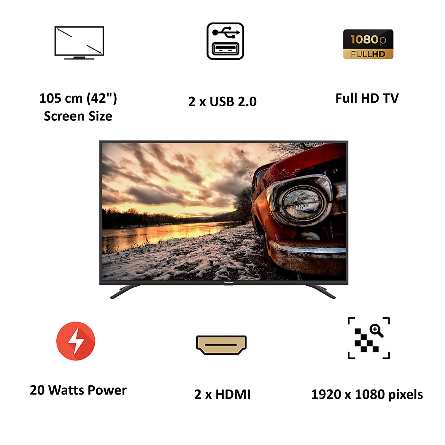 Panasonic Viera 105cm (42 Inch) Full HD LED Android Smart TV (Dolby Digital, TH-42JS660DX, Black)