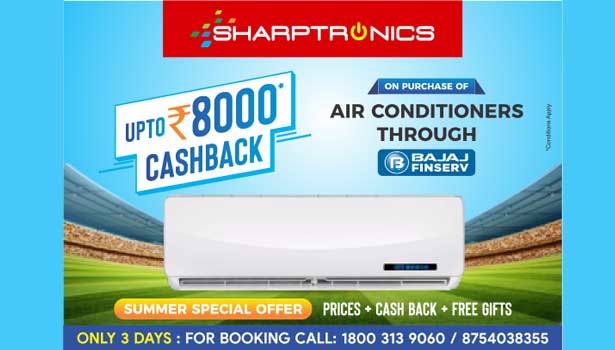 Buy new AC and TV at Sharptronics with cashback offer of up to Rs 8000