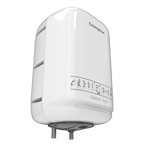 Crompton Solarium Aura 15-L 5 Star Rated Storage Water Heater with Free Installation and connection pipes (White)