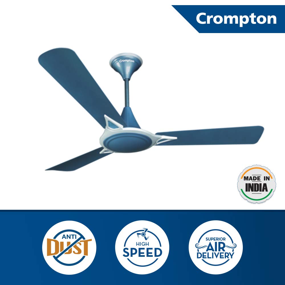 Crompton Avancer Prime 1200 mm (48 inch) Decorative Ceiling Fan with Anti Dust Technology (Indigo Blue)