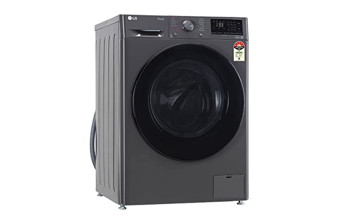LG 7 Kg 5 Star Inverter Wi-Fi Fully-Automatic Front Loading Washing Machine with Inbuilt heater (FHV1207Z4M, Middle Black, AI DD Technology & Steam for Hygiene)