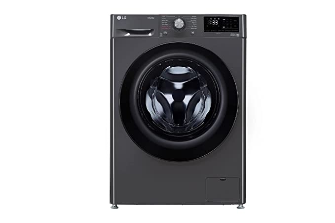 LG 7 Kg 5 Star Inverter Wi-Fi Fully-Automatic Front Loading Washing Machine with Inbuilt heater (FHV1207Z4M, Middle Black, AI DD Technology & Steam for Hygiene)