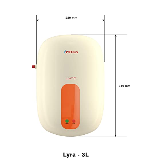 Venus Lyra 3R30 3-Litre Instant Water Heater (Ivory/Orange)