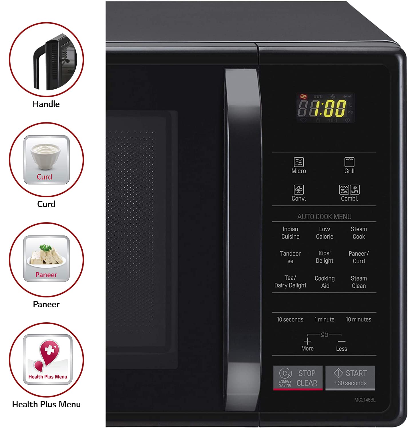 LG 21 L All In One Convection Microwave Oven (MC2146BL, Black)