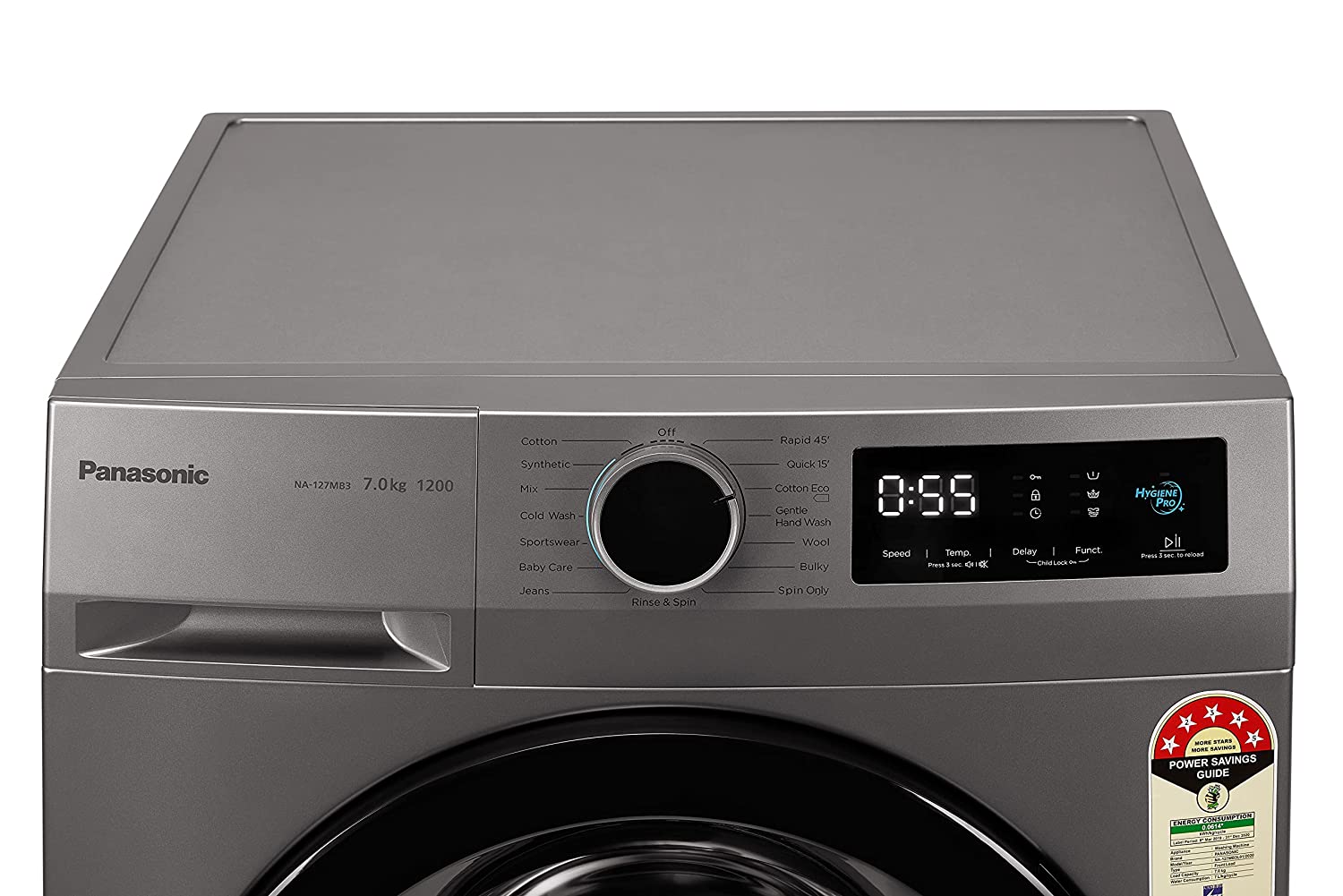 ナショナル PANAC883 Panasonic 7 kg 5 Star Built-in Heater Fully Automatic Front