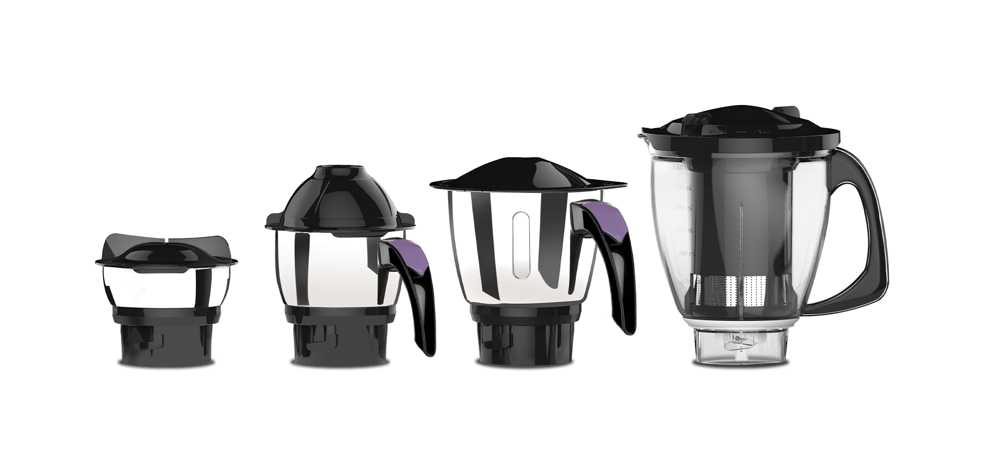 Vidiem Mixer Grinder 556 A (Lavender with Black) | 750 watt Mixer Grinder with 5 Jars in-1 Juicer mixer | Leakproof Jars with self-lock for wet & dry spices, chutneys & Curries | 5 Years Warranty