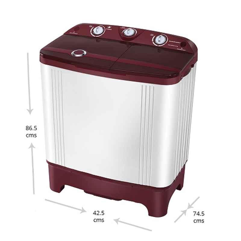 Kelvinator 6.5kg Cherry Red Top Loading Semi Automatic Washing Machine with Rust Free Body, KWS-A650CR