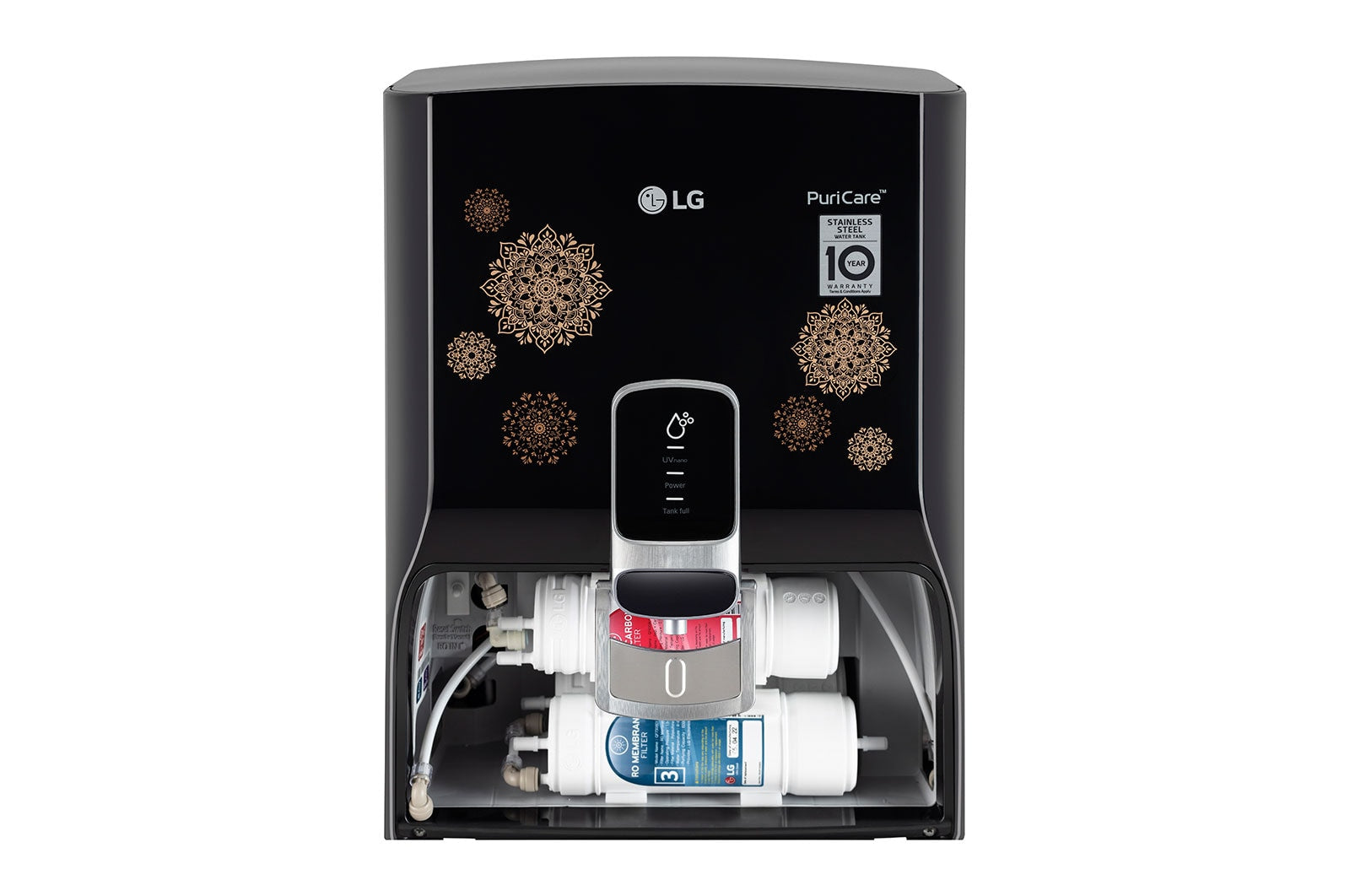 LG 8 litres RO+UV Water Purifier, WW155NPB with Stainless Steel Tank , Mineral Booster and In Tank UV