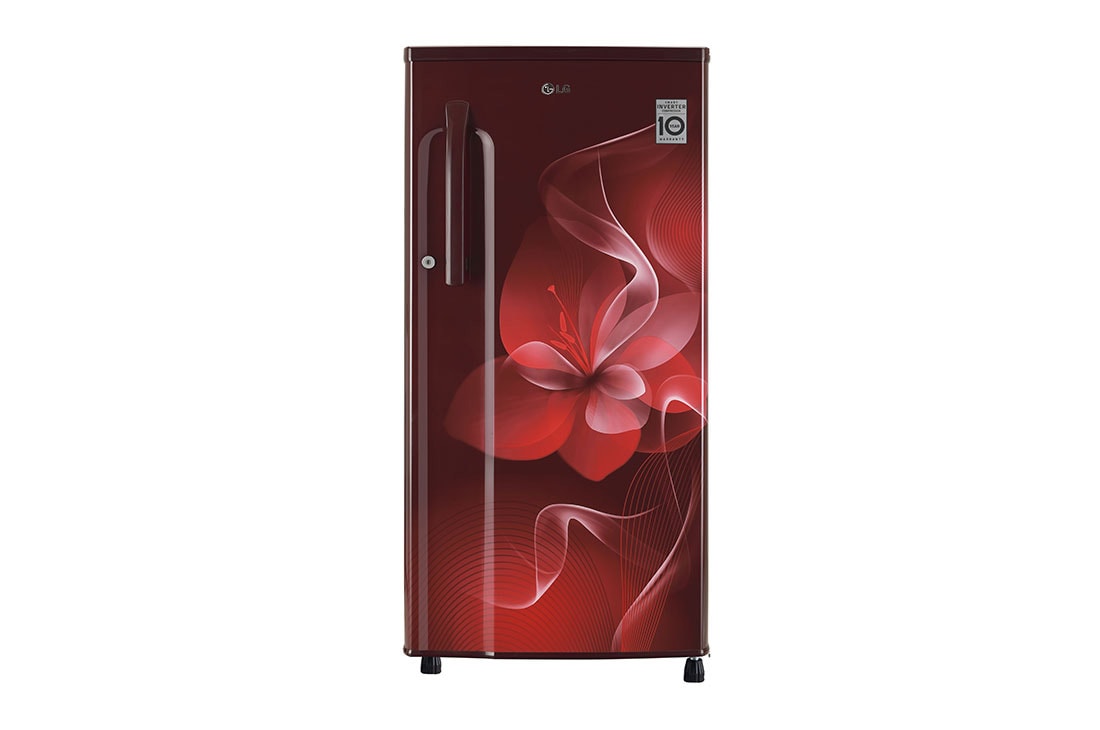LG 188 L Single Door Refrigerator with Smart Inverter Compressor in Scarlet Dazzle Color GL-B191KSDX