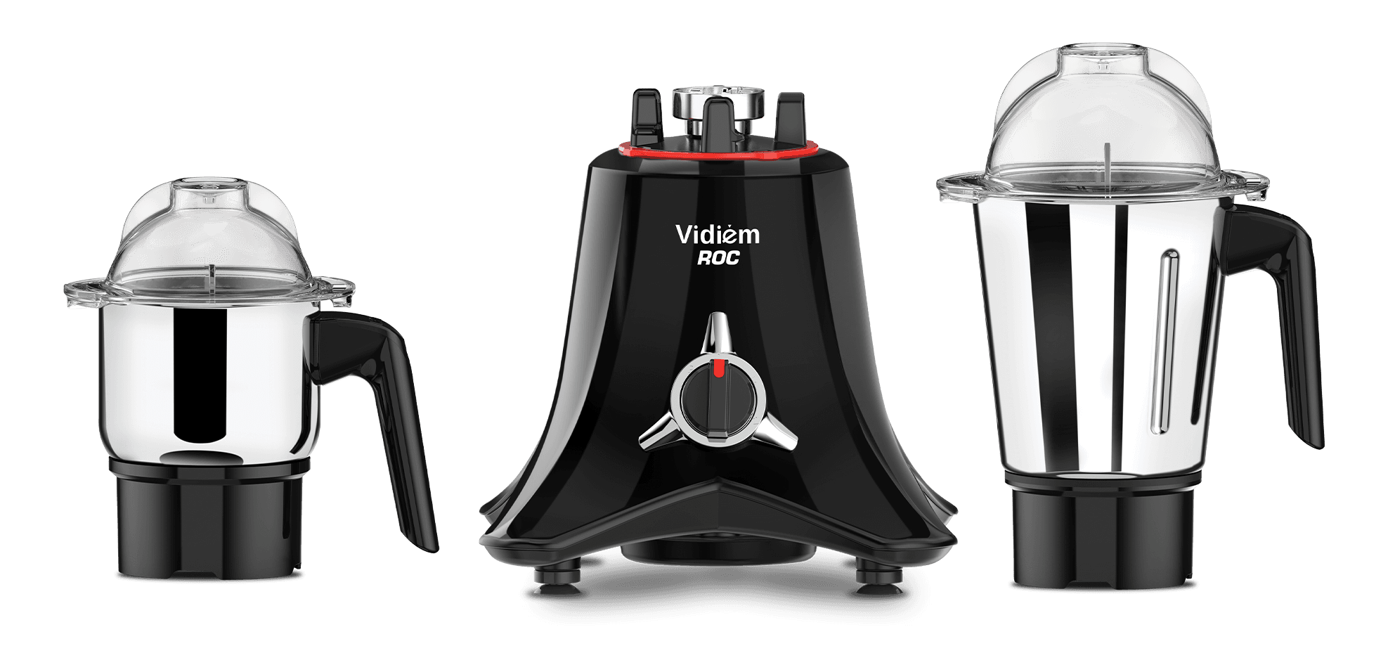 Vidiem Mixer Grinder 566 A ROC (Black) | Mixie grinder 1500 watt+ 2 Leakproof Jars with self-lock for wet & dry spices, chutneys & curries | 1 Year Warranty | mixer grinder