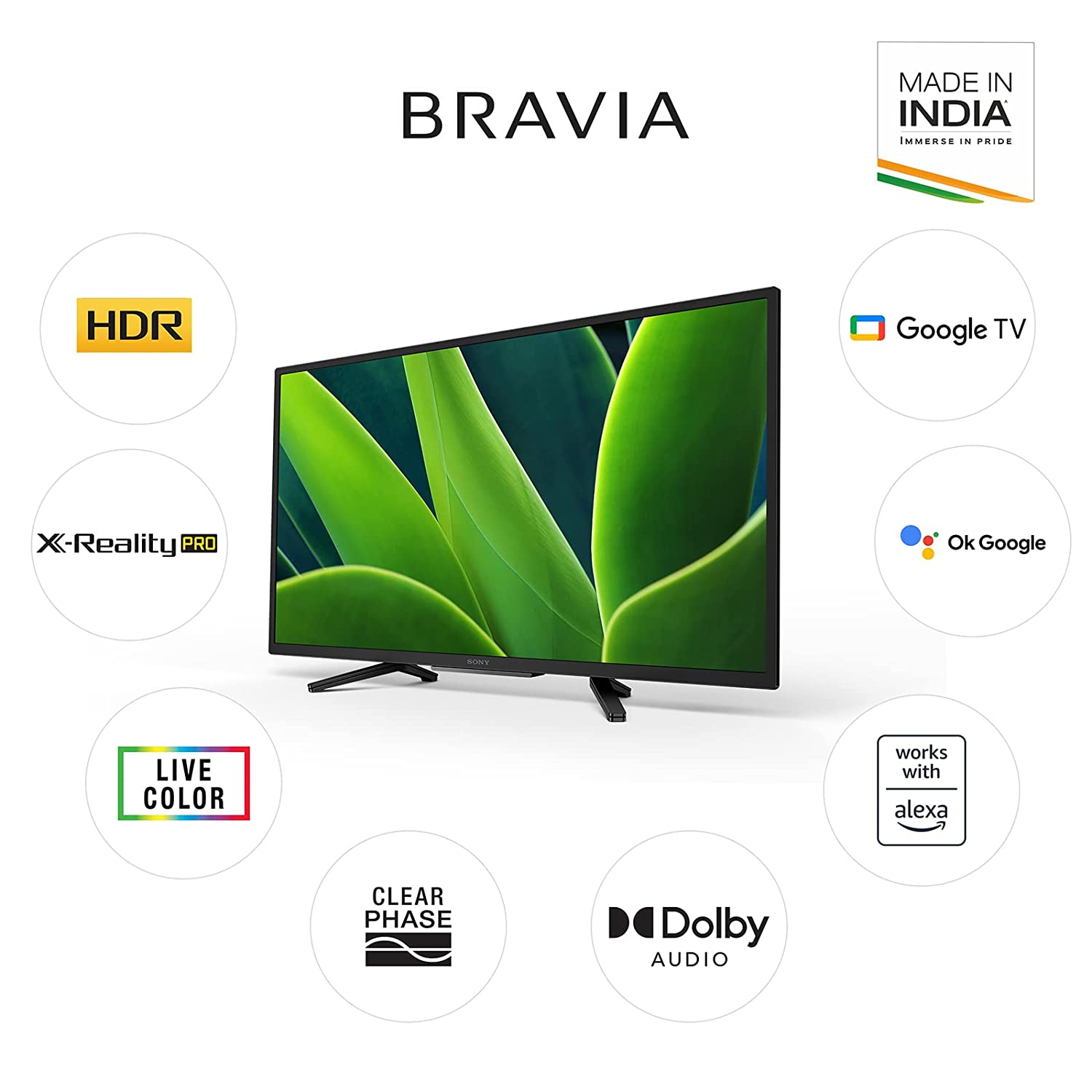 Sony Bravia 80 cm (32 inches) HD Ready Smart LED Google TV KD-32W830K (Black) (2022 Model) | with Alexa Compatibility (Google TV)