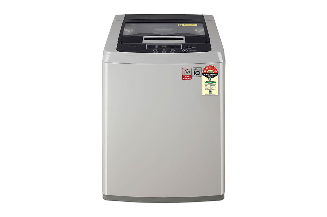 LG 7.5kg, Fully-Automatic Top Load Washing Machine, 5 Star, Middle free Silver, TurboDrum