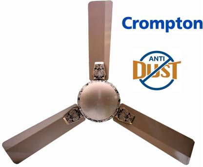 Crompton Aura 2 Designer 2D Anti Dust Brocade Birken Gold, Double Ball Bearing Made In India 1200 mm Anti Dust 3 Blade Ceiling Fan  (Brocade BIrken Gold, Pack of 1)