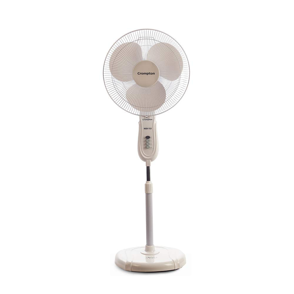 Crompton High Flo Neo High Speed 400 mm (16 inch) 50W Oscillating Pedestal Fan (KD White)