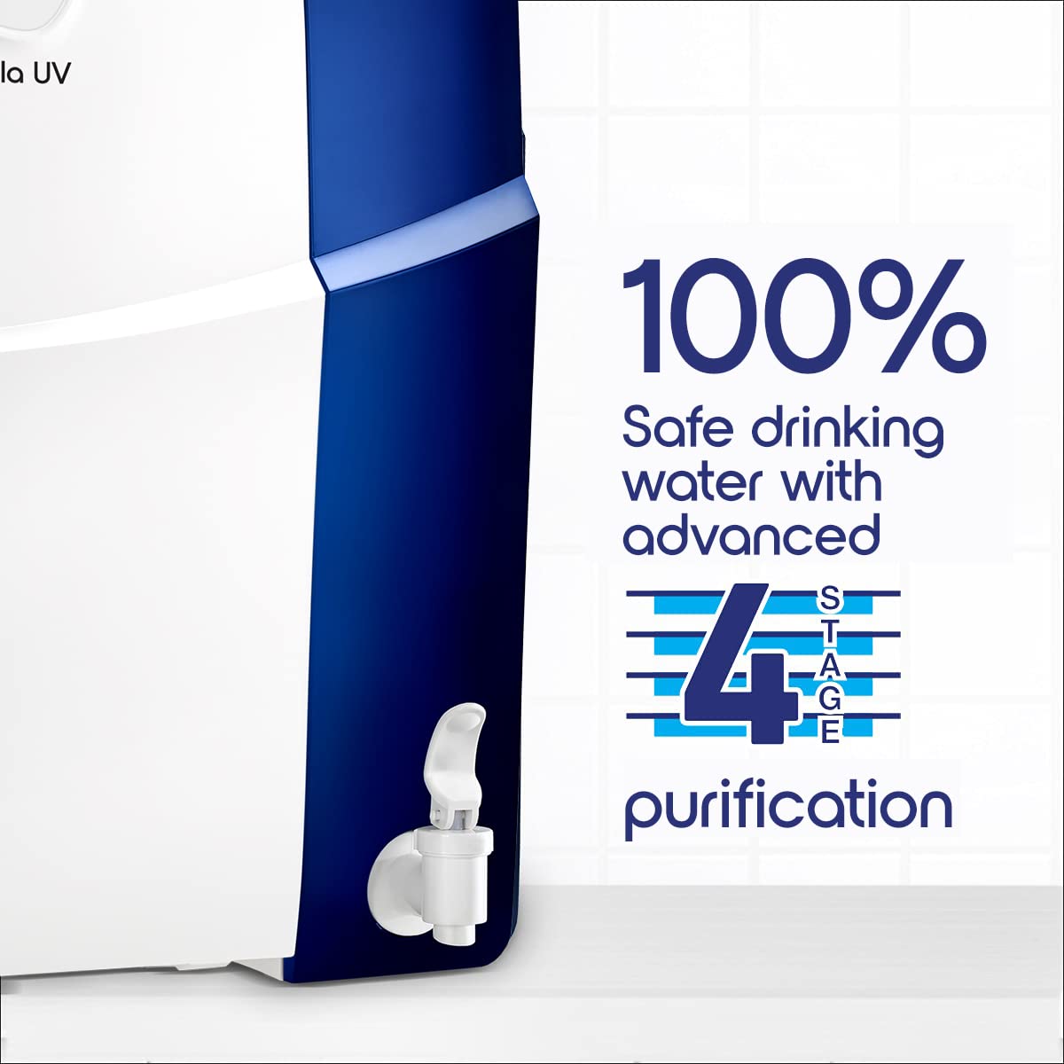 HUL Pureit Marvella G2 UV 4 Stage Table Top/Wall Mountable White & Blue 4 litres Water Purifier