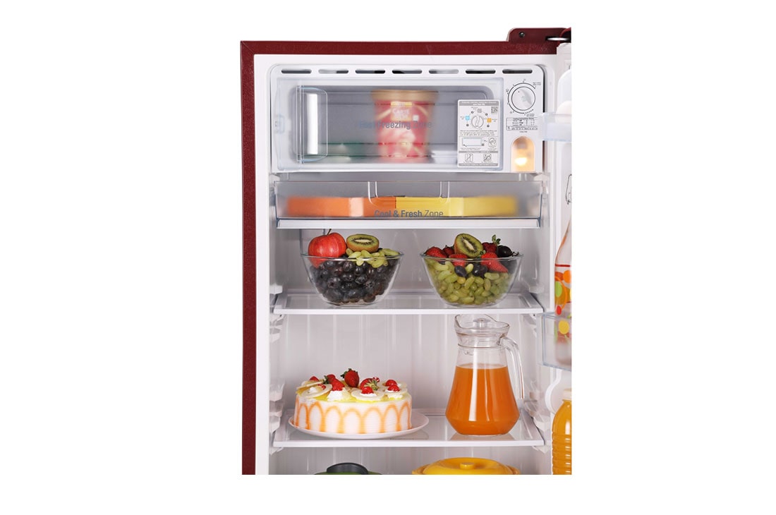 LG 215 L Single Door Refrigerator with Smart Inverter Compressor in Ruby Glow Color