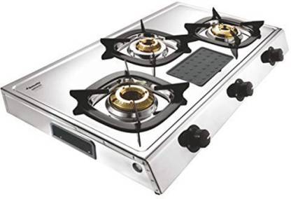 Butterfly Matchless 3 Burner Stainless Steel Manual Gas Stove  (3 Burners)